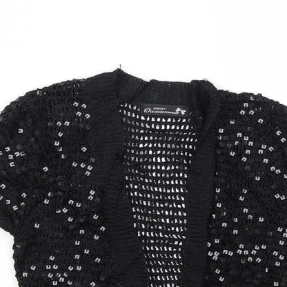 Occasion Wear Womens Black Houndstooth  Cardigan Jumper Size 10