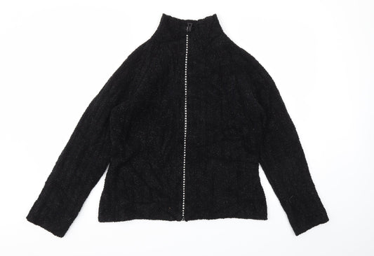Womens UK Size M Roman Black Cardigan Jumper