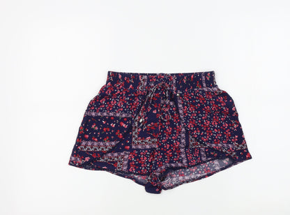 George Womens Blue Floral  Bermuda Shorts Size 8