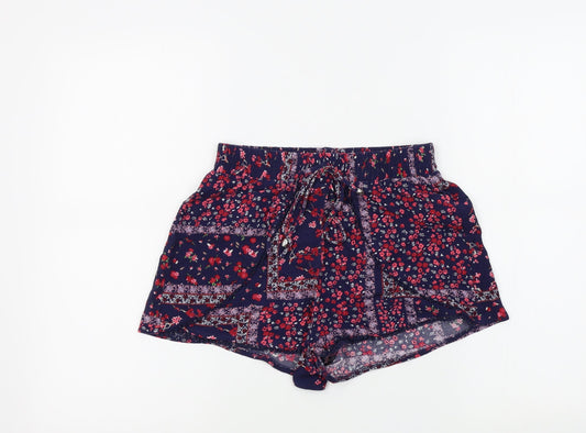 George Womens Blue Floral  Bermuda Shorts Size 8