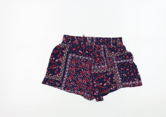 George Womens Blue Floral  Bermuda Shorts Size 8