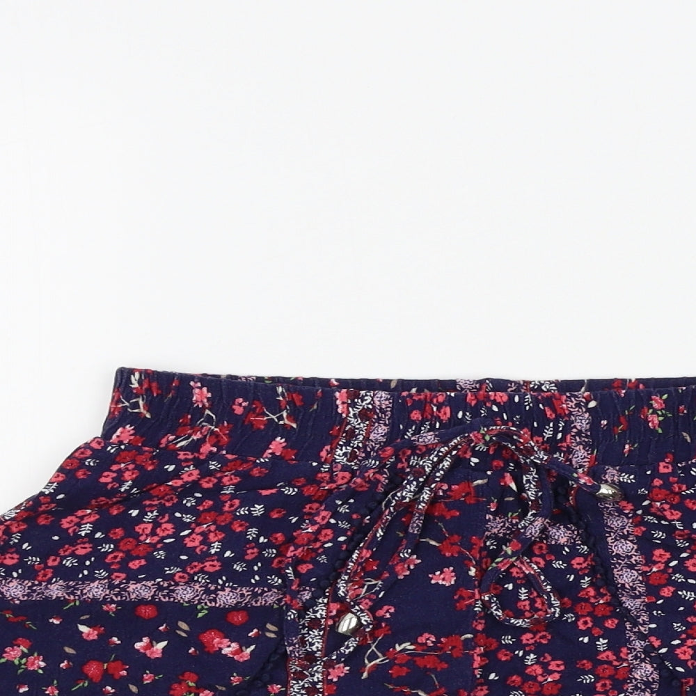 George Womens Blue Floral  Bermuda Shorts Size 8