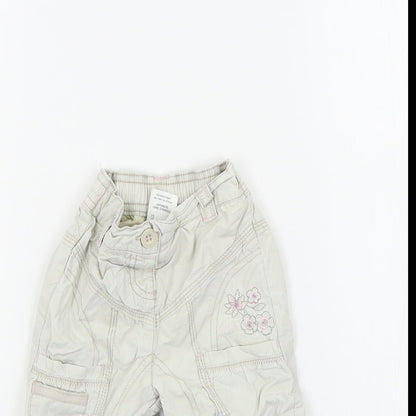 NEXT Girls Beige Colourblock  Cargo Trousers Size 12-18 Months