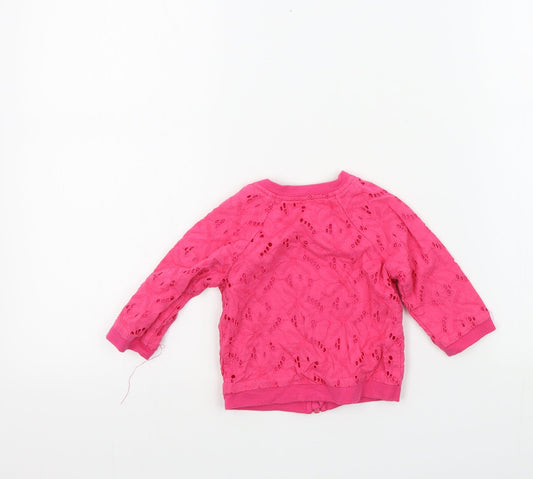 TU Girls Pink Colourblock  Full Zip Jumper Size 3-6 Months