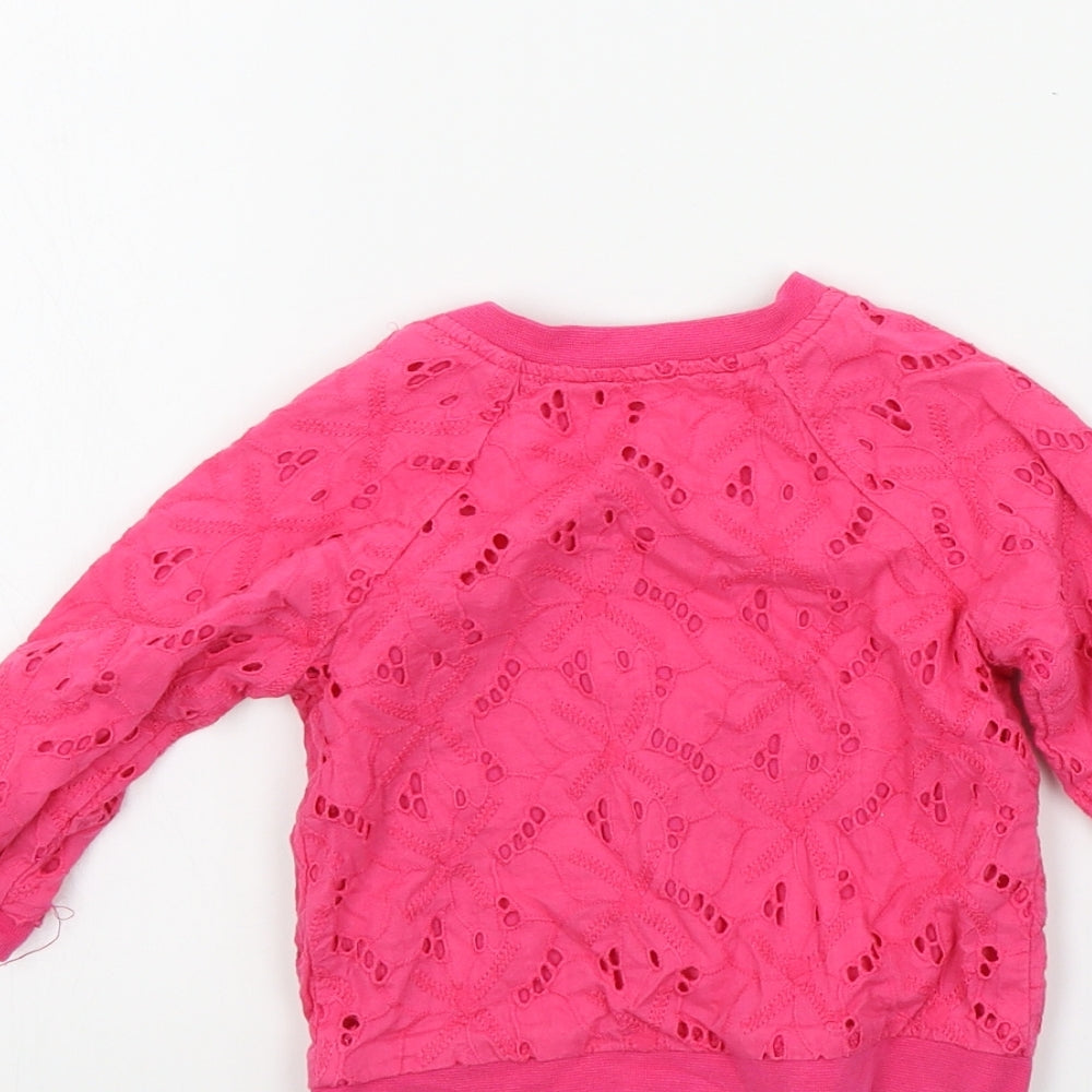 TU Girls Pink Colourblock  Full Zip Jumper Size 3-6 Months