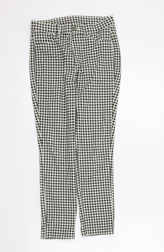 Womens UK Size 4 Uniqlo Regular Fit  Black Trousers