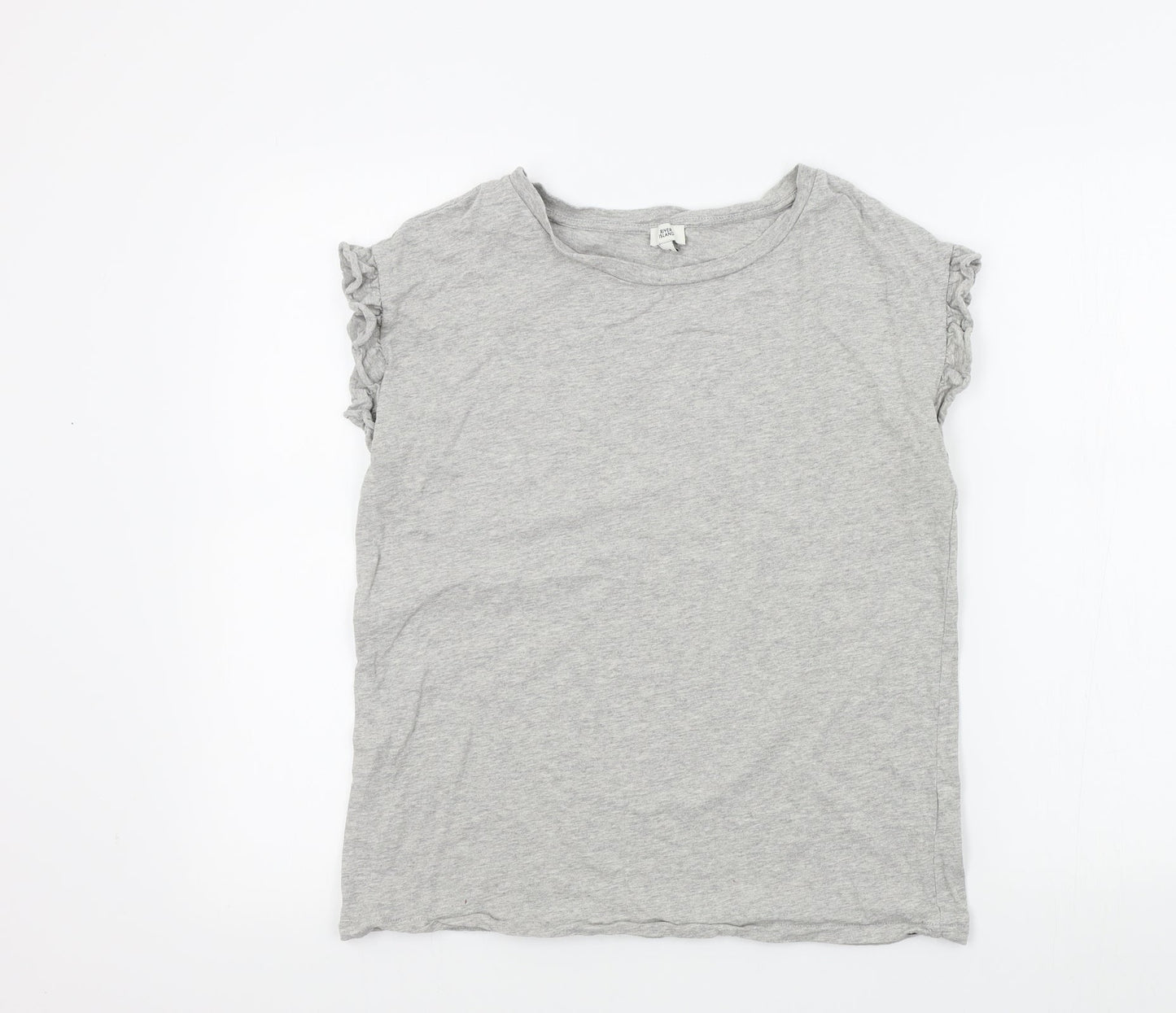 Womens UK Size 8 River Island Grey Basic T-Shirt