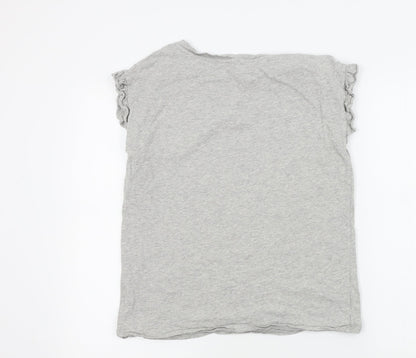 Womens UK Size 8 River Island Grey Basic T-Shirt