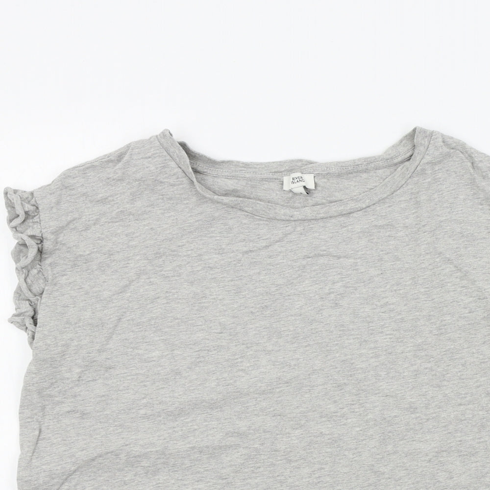Womens UK Size 8 River Island Grey Basic T-Shirt