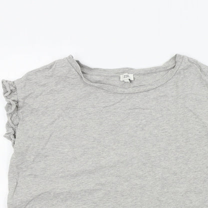 Womens UK Size 8 River Island Grey Basic T-Shirt