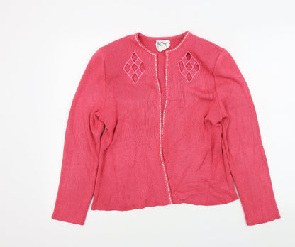 Womens UK Size 12 Bellino Pink Cardigan Jumper