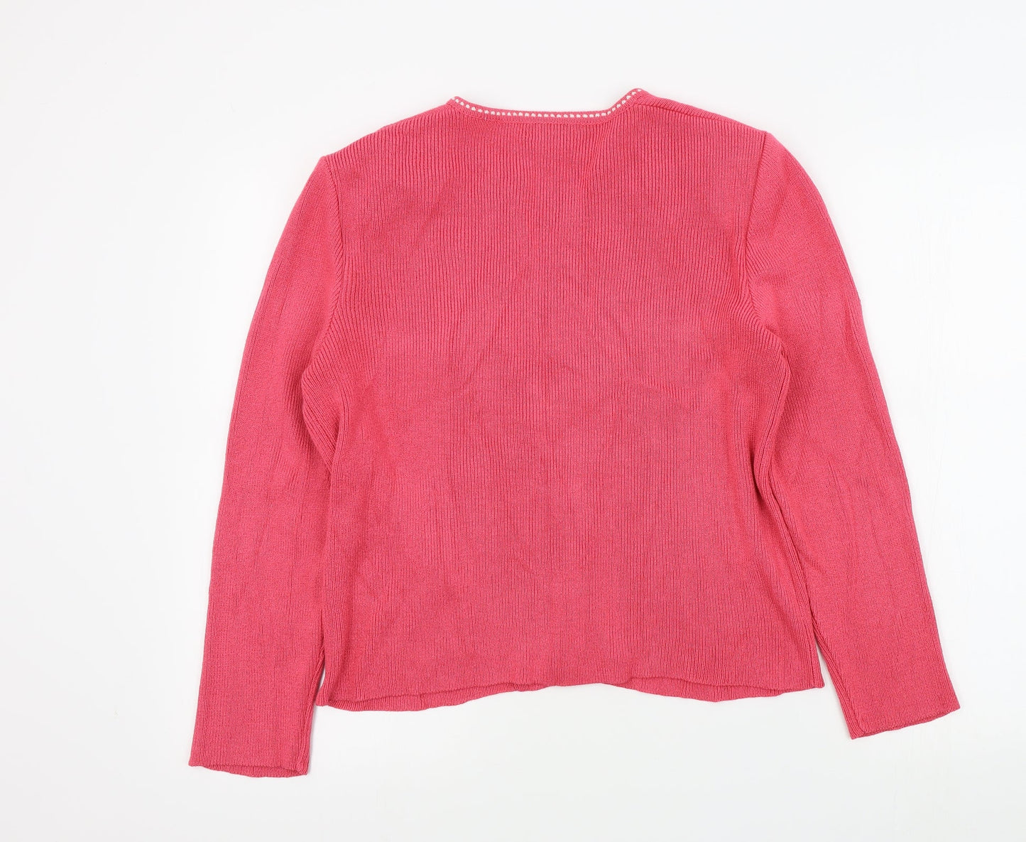 Womens UK Size 12 Bellino Pink Cardigan Jumper