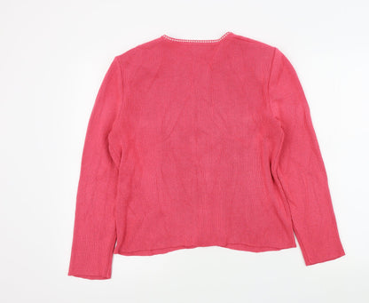Womens UK Size 12 Bellino Pink Cardigan Jumper