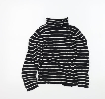 George Girls Black Striped  Pullover Jumper Size 7-8 Years