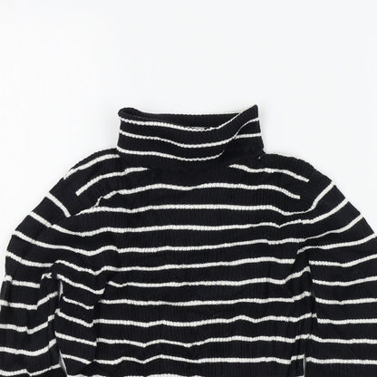 George Girls Black Striped  Pullover Jumper Size 7-8 Years