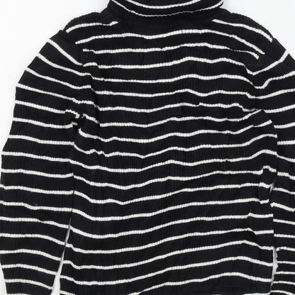 George Girls Black Striped  Pullover Jumper Size 7-8 Years