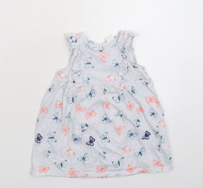 H&M Girls Multicoloured Striped  Fit & Flare  Size 9-12 Months