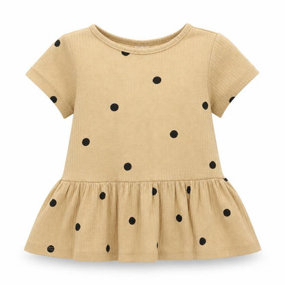 H&M Girls Beige Spotted  Fit & Flare  Size 9-12 Months