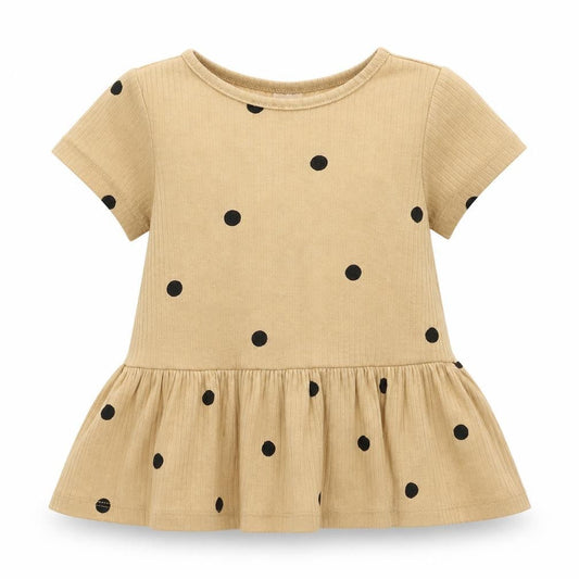 H&M Girls Beige Spotted  Fit & Flare  Size 9-12 Months