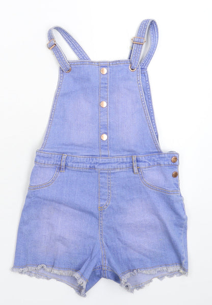 F&F Girls Blue  Denim Dungaree One-Piece Size 10-11 Years