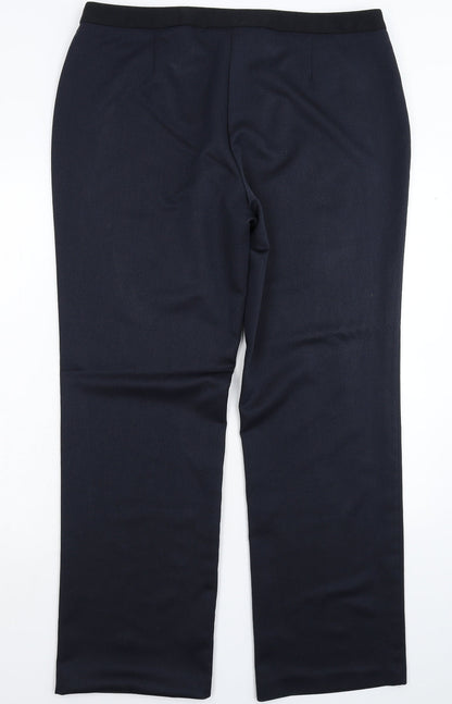 Womens UK Size 16 F&F Regular Fit Dress Pants Blue Trousers