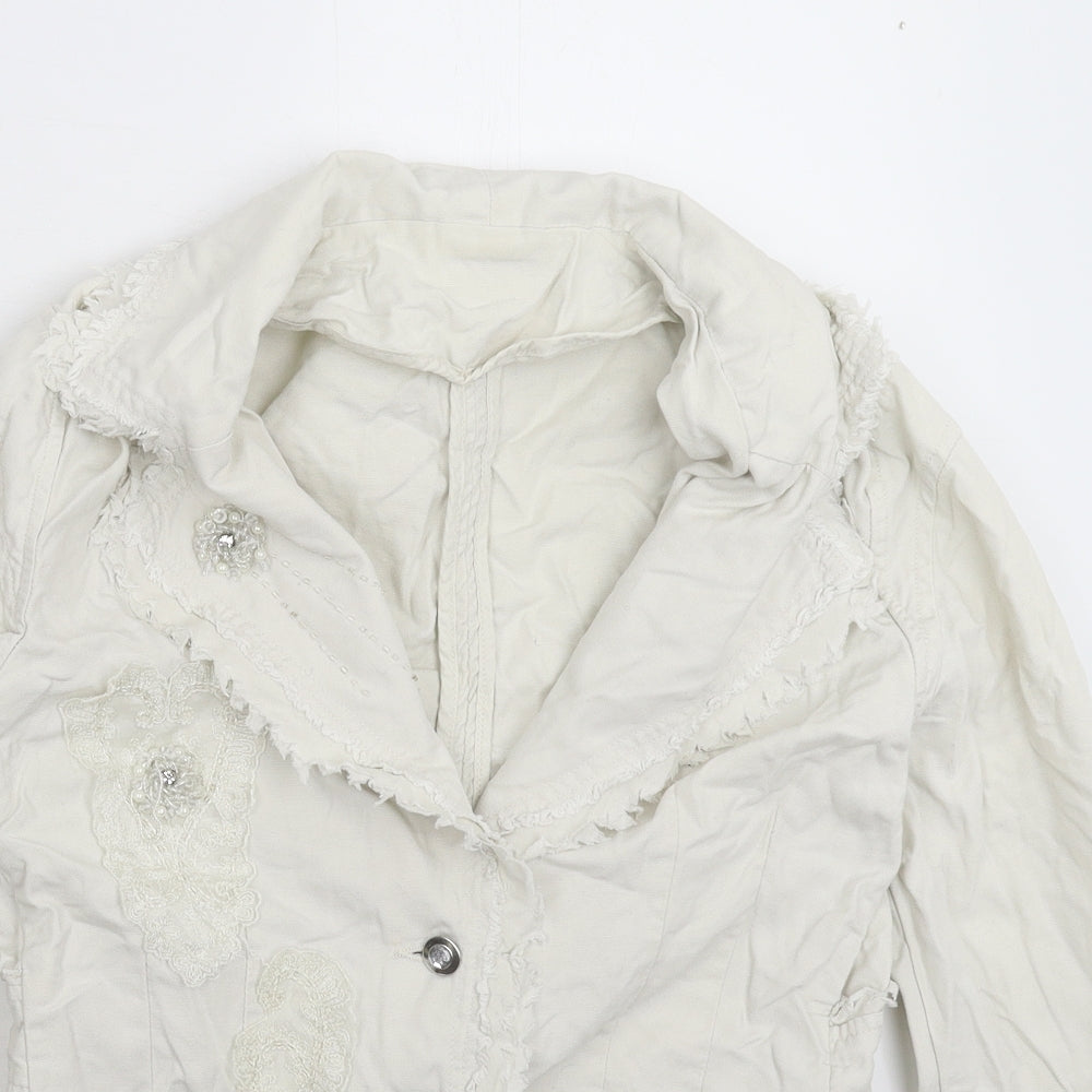 Womens UK Size 10 Preworn White Jacket