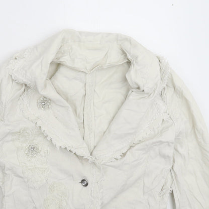 Womens UK Size 10 Preworn White Jacket