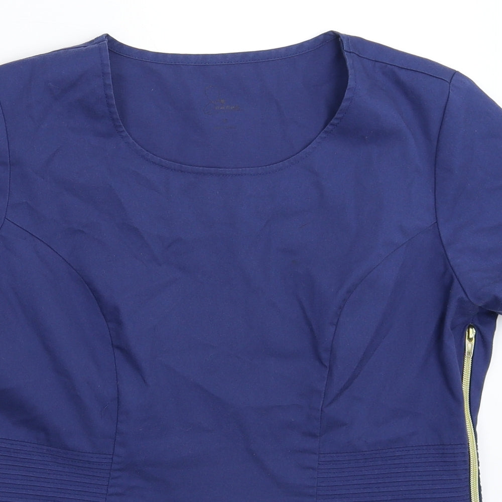 Womens UK Size 10 Preworn Blue Basic T-Shirt