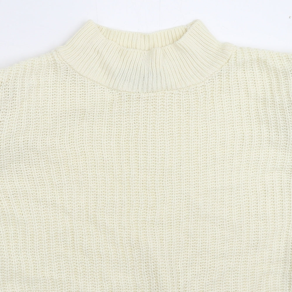 Primark Womens White  Knit Pullover Jumper Size 14  - Oversized