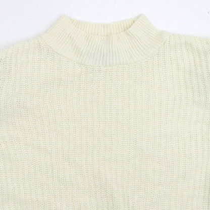 Primark Womens White  Knit Pullover Jumper Size 14  - Oversized