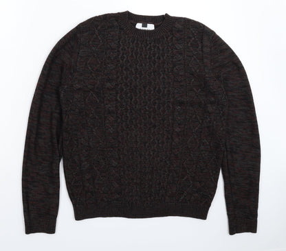 Topman Mens Grey  Knit Pullover Jumper Size S