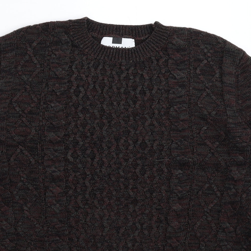 Topman Mens Grey  Knit Pullover Jumper Size S