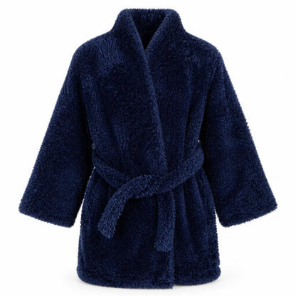 Peacocks Boys Blue Solid Fleece  Robe Size 3-4 Years