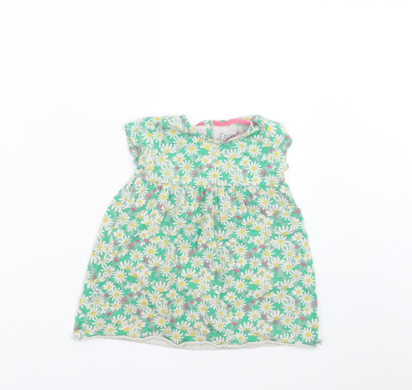 F&F Girls Green Floral  T-Shirt Dress  Size 12-18 Months