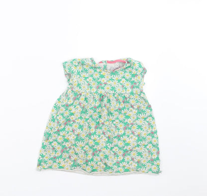 F&F Girls Green Floral  T-Shirt Dress  Size 12-18 Months