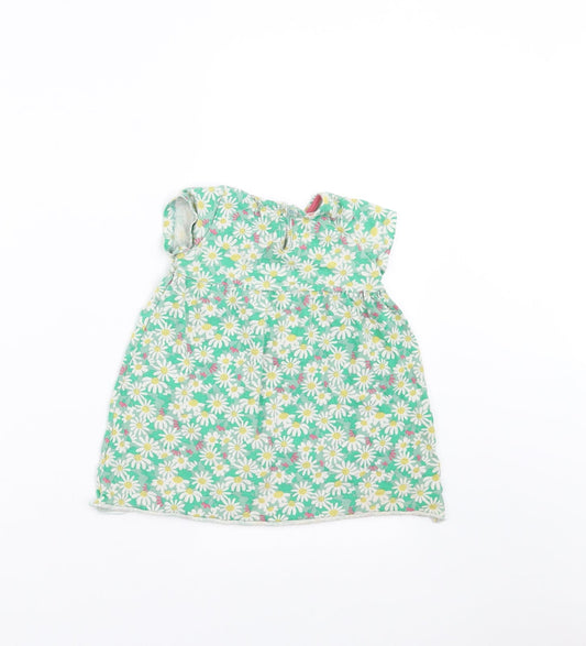 F&F Girls Green Floral  T-Shirt Dress  Size 12-18 Months