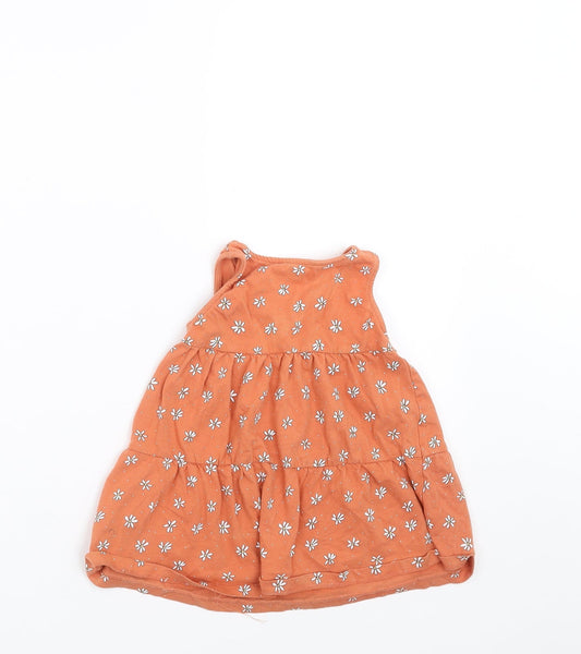 Primark Girls Beige Floral  Trapeze & Swing  Size 12-18 Months
