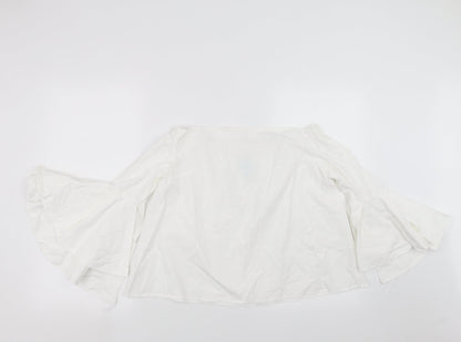 Jovonna Womens White   Basic Blouse Size 10