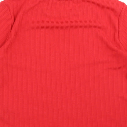 Divided by H&M Womens Red Striped  Basic T-Shirt Size L