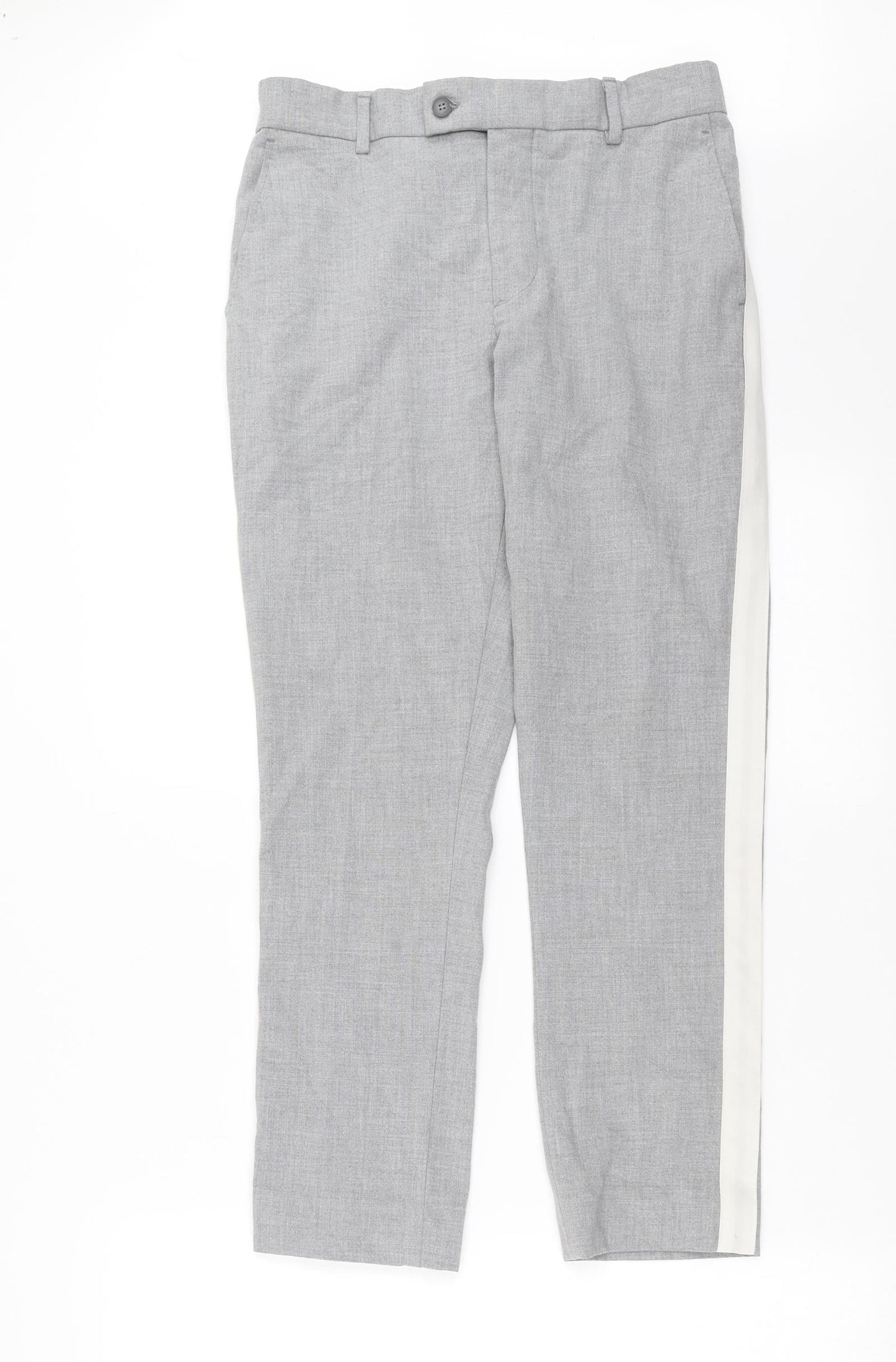 Mens UK Size 28 in Boohoo man Regular Fit  Grey Trousers