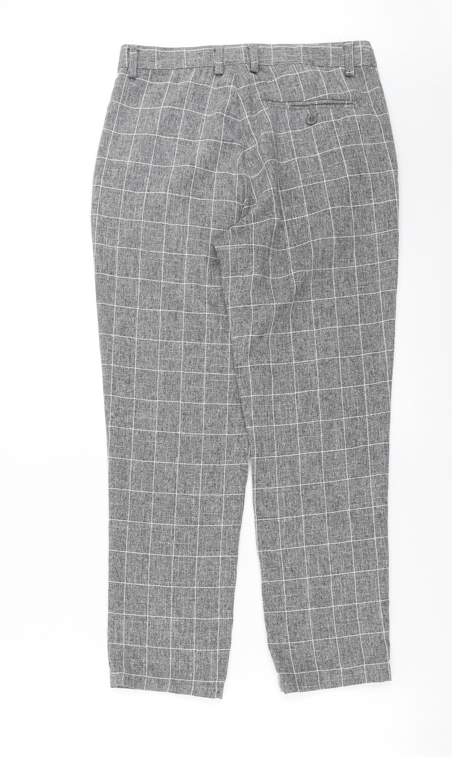 Boohoo man Mens Grey Check  Trousers  Size 28 in L26 in