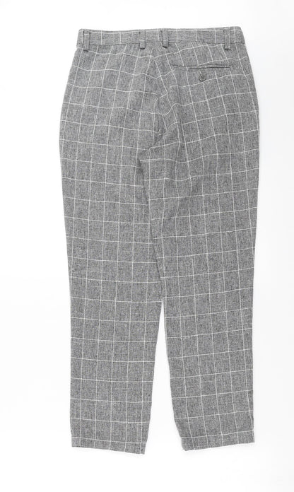 Boohoo man Mens Grey Check  Trousers  Size 28 in L26 in