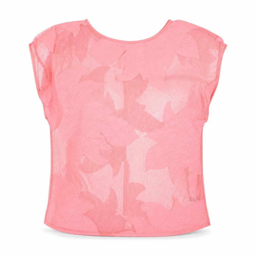 George Womens Pink Floral  Basic Blouse Size XS  - sheer