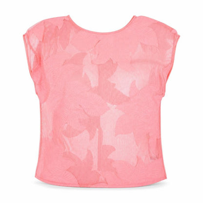 George Womens Pink Floral  Basic Blouse Size XS  - sheer