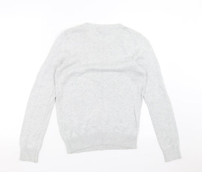 Dorothy Perkins Womens Grey  Knit Pullover Jumper Size 10  - beaded neck line