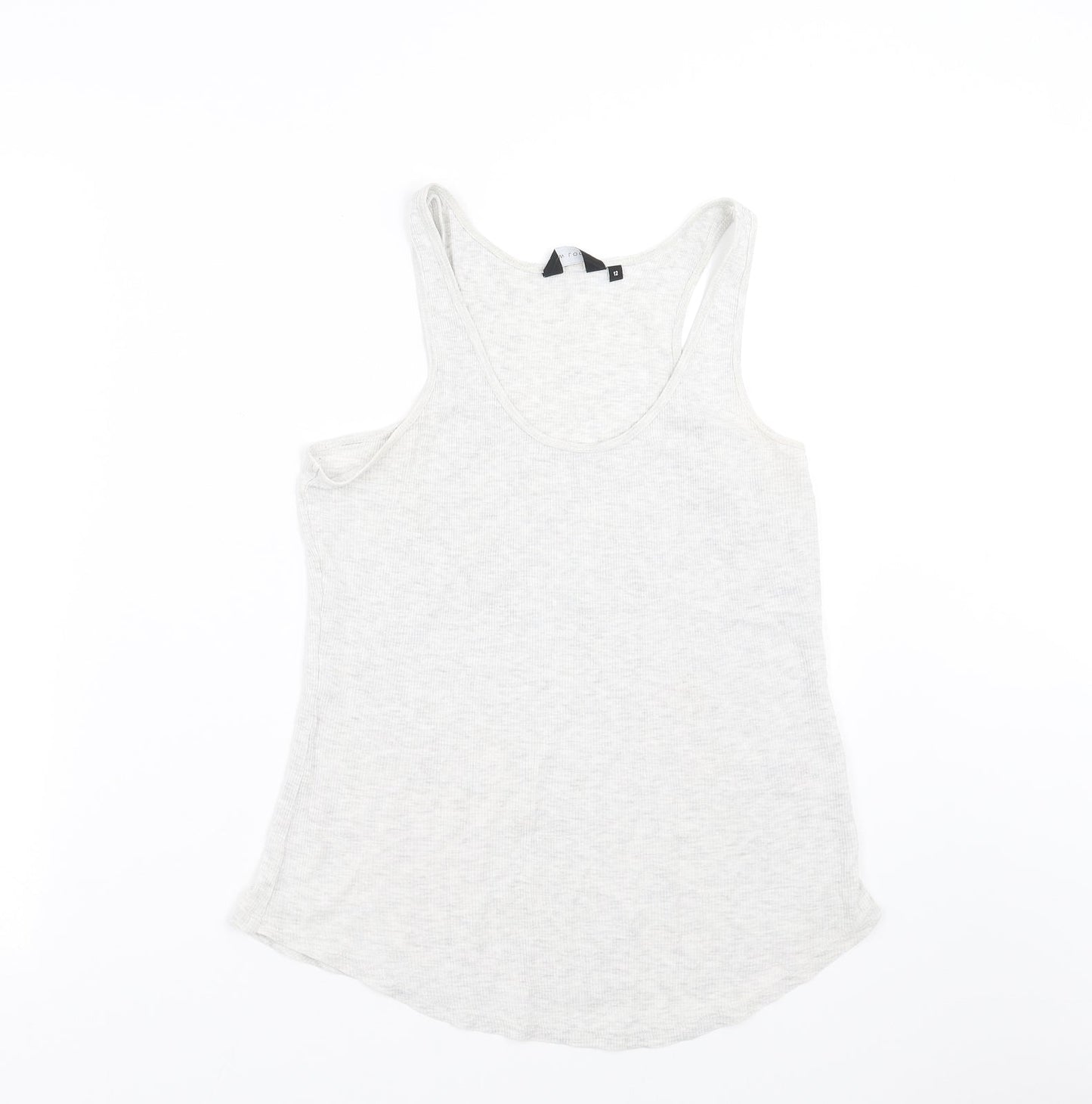 Womens UK Size 12 New Look Grey Basic Tank