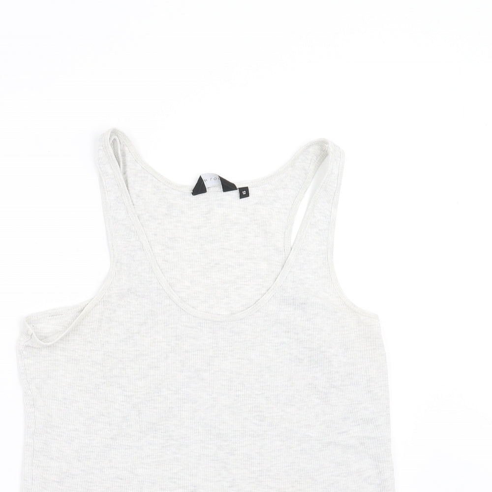 Womens UK Size 12 New Look Grey Basic Tank