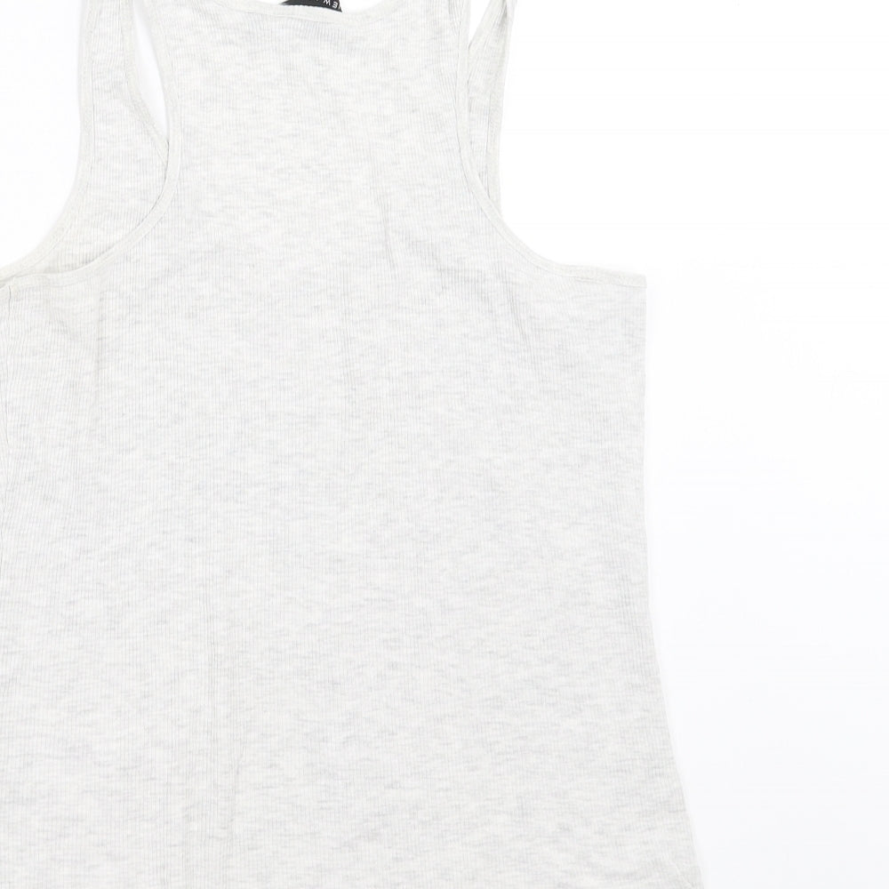 Womens UK Size 12 New Look Grey Basic Tank