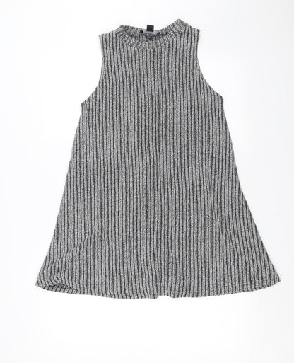 Primark Womens Grey Striped Knit Trapeze & Swing  Size 12