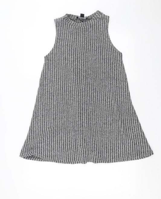 Primark Womens Grey Striped Knit Trapeze & Swing  Size 12